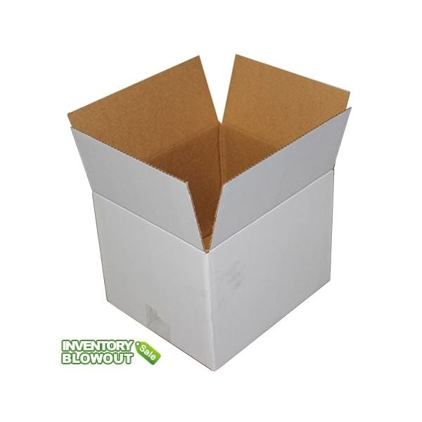 Single Wall Corrugated White 400 Box (14-1/4" x 12-1/4" x 10-3/4") 200# - Inventory Blowout
