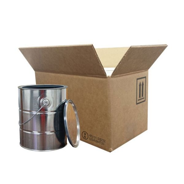 2 x 1 Gallon Metal Paint Can Box Kit with Partitions, Paint Cans, and Ring Locks Included (4G/Y11.5)