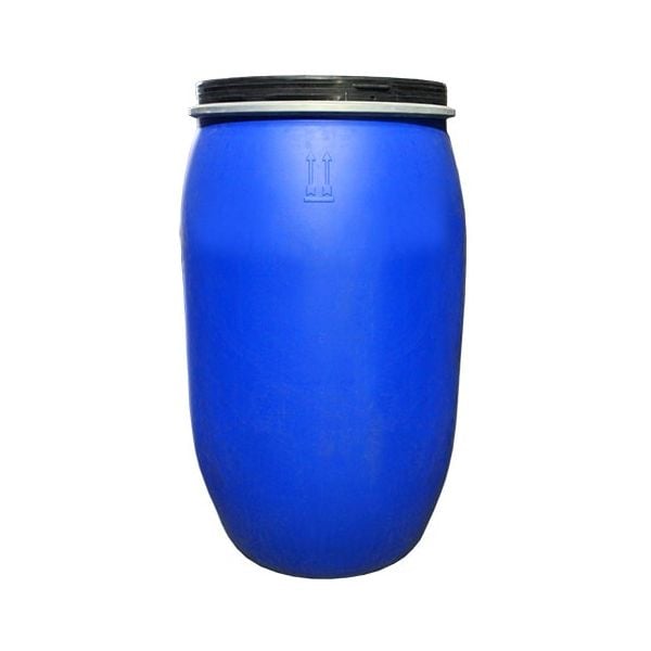 Football shaped plastic 55 Gallon Reconditioned Open-Head UN Rated Poly Drum with Ring Lock Lid