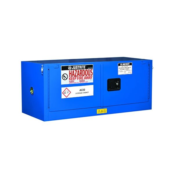 Sure-Grip® EX Piggyback Hazardous Material Steel Safety Cabinet, Cap. 12 gal, 2 s/c drs, Royal Blue.