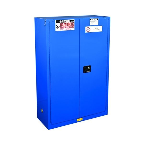 Sure-Grip® EX Hazardous Material Steel Safety Cabinet, Cap. 45 gal., 2 shlvs, 2 sc drs, Royal Blue.