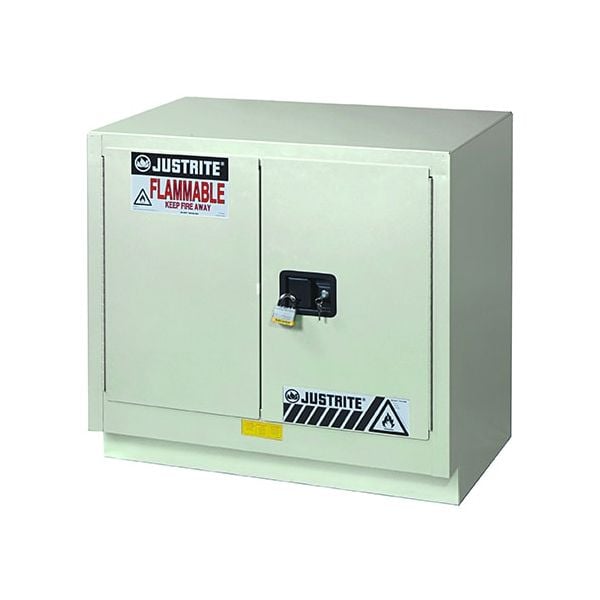 Under Fume Hood solventflammable liquid safety cabinet, Cap. 23 gal., 1 shelf, 2 mc doors, Lt Ntl.