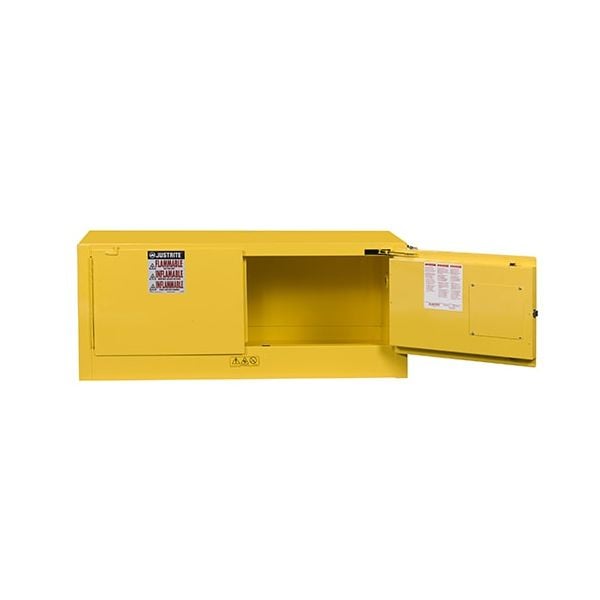 Sure-Grip® EX Piggyback Flammable Safety Cabinet, Cap. 12 gallons, 2 self-close doors, Yellow.