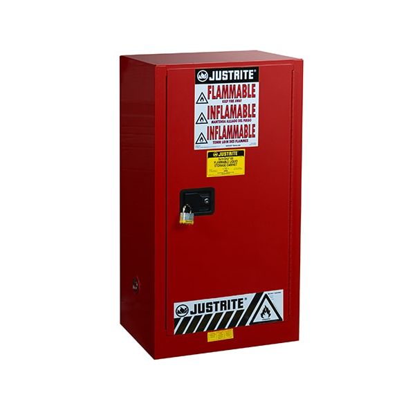 Sure-Grip® EX Combustibles Safety Cabinet for paint and ink, Cap. 20 gal, 2 shlves, 1 m/c door, Red.