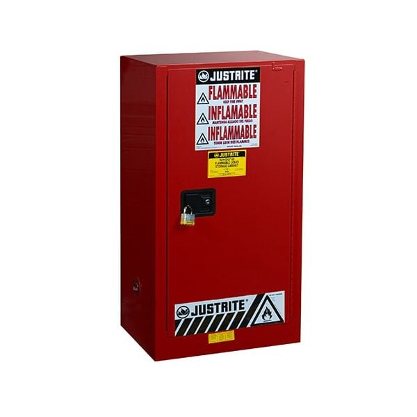 Sure-Grip® EX Combustibles Safety Cabinet for paint and ink, Cap. 20 gal, 2 shlves, 1 sc door, Red.
