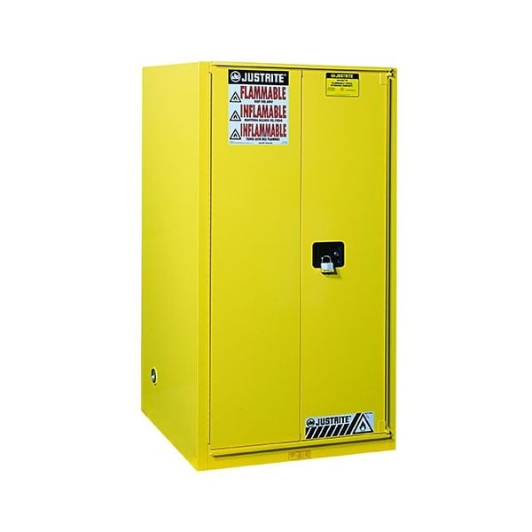 Sure-Grip® EX Combustibles Safety Cabinet for paint and ink, Cap. 96 gal., 5 shelves, 2 s/c dr, Yellow.