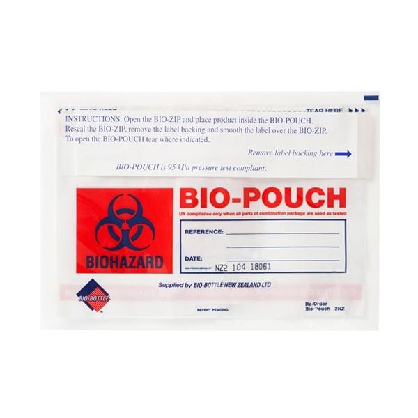 9.5" x 6.5" Biohazard Pouch, Specimen Bag