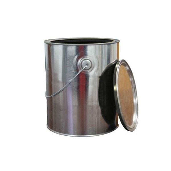 1 Gallon Grey Lined Metal Paint Can with Lid