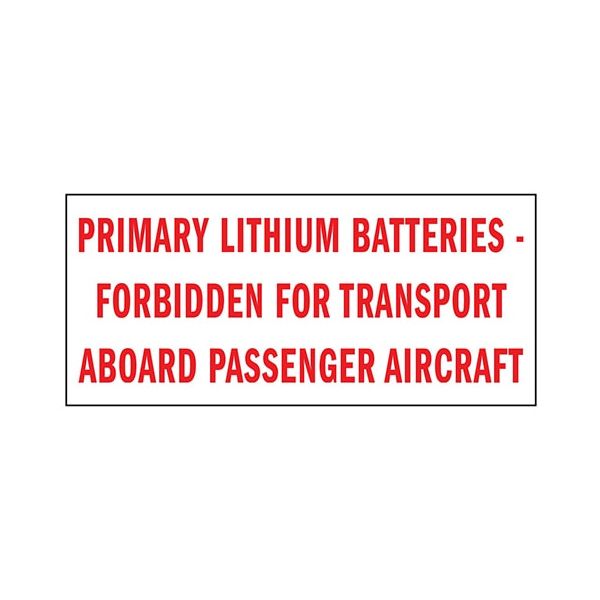 Primary Lithium Batteries Label