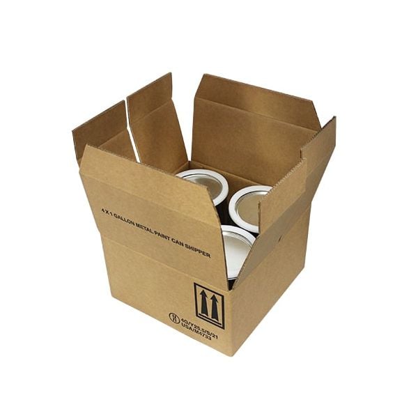4 x 1 Gallon Metal Paint Can Shipper, with Paint Cans & Ringlocks (4G/Y25.5)