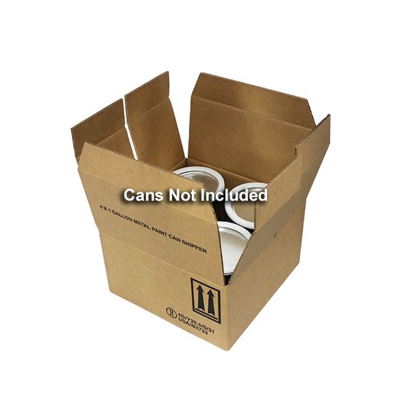 4 x 1 Gallon Metal Paint Can Shipper, with Ring Locks (4G/Y25.5)