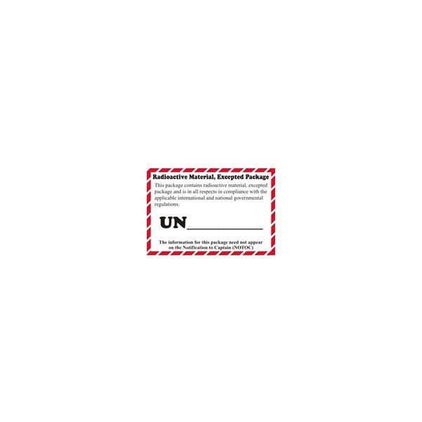 Radioactive Material, Excepted Package Label