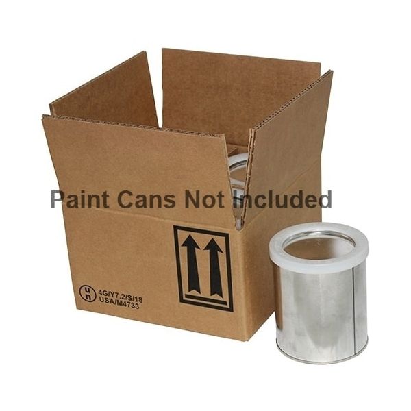 4 x 1 Quart Metal Paint Can Box Shipper, Partitions, and Pads included (4G/Y7.2)