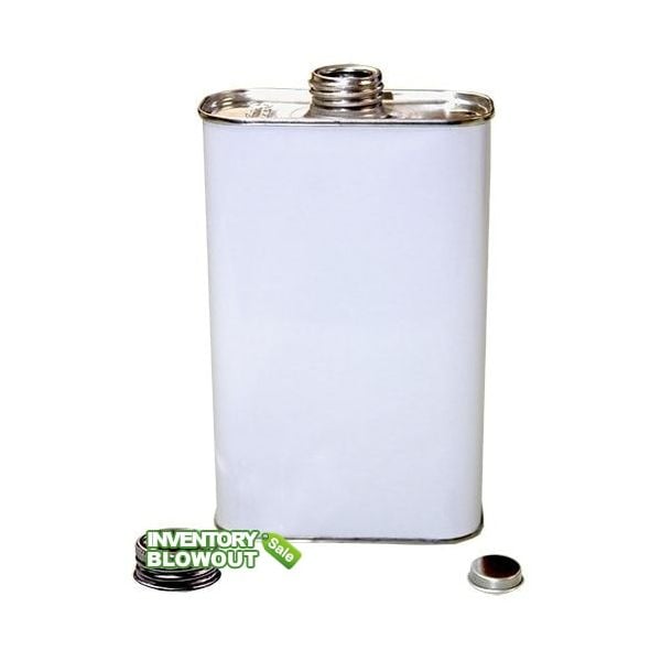 1 Pint Metal (White) F Style Can Oblong 1" Delta Opening