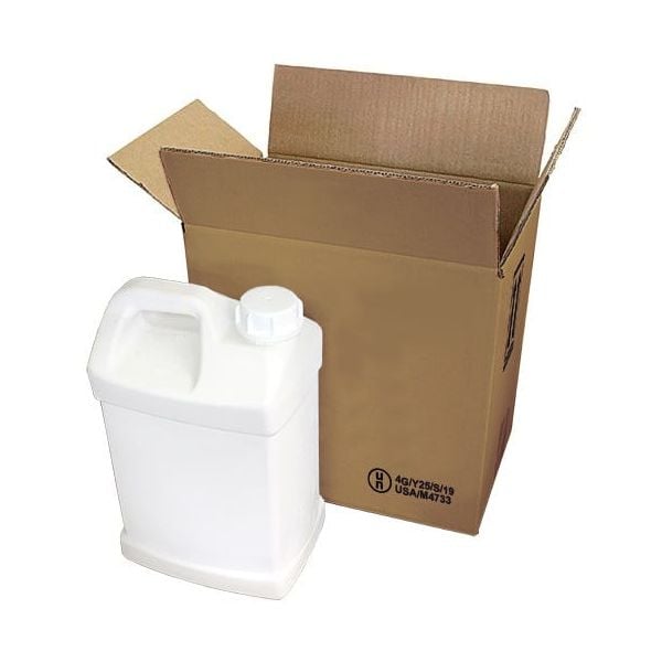 2 x 2.5 Gallon White F-Style Plastic Jug Kraft Box