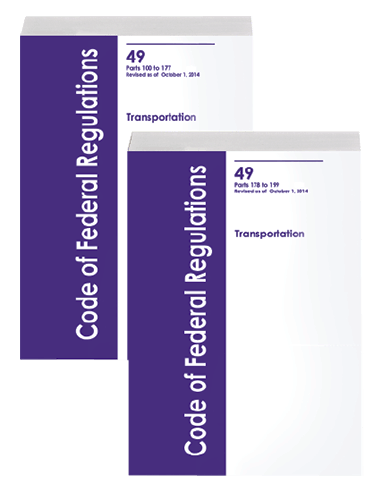 CFR Title 49 - 2-vol set, Parts 100-177 and Parts 178-199., (2015 Edition, Spiral Bound)