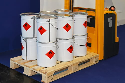 Toxic material on wood palatte