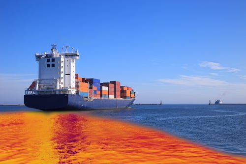 pollution caused by oil spill from ship