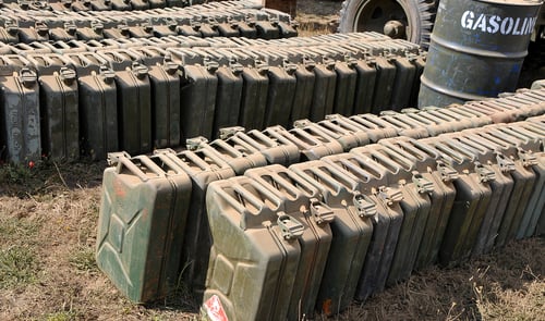 military fuel containers dump