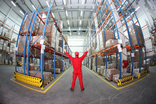 worker large warehouse structure