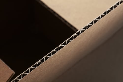 Detail of cardboard box