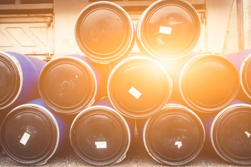 chemical plant plastic storage drums