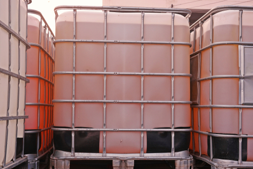 closeup of bulk container for liquid