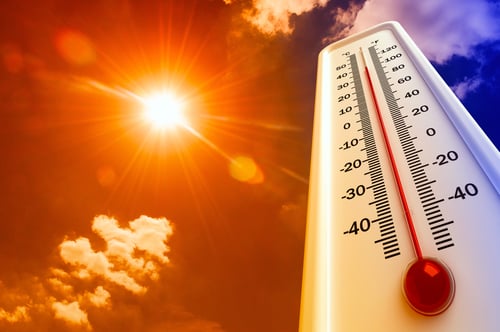 thermometer showing high temperatures