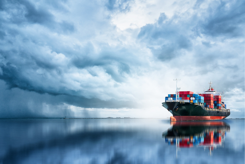 cargo ship carrying shipping containers