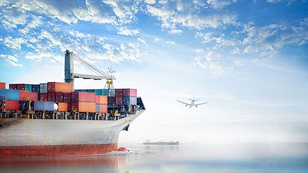 cargo ship at sea
