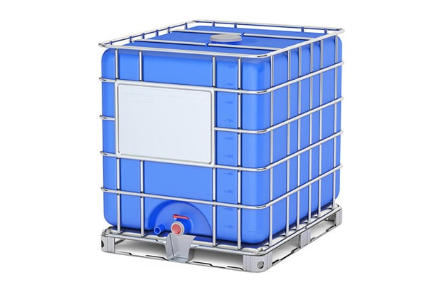 a blue IBC