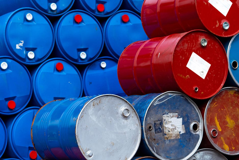 old chemical barrels